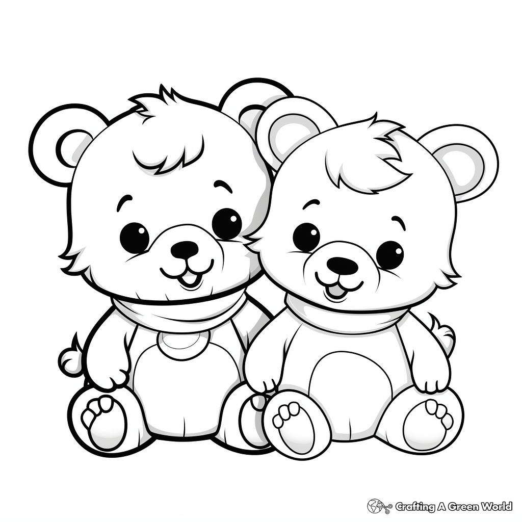 Friendly Teddy Bear Friends Coloring Pages 2