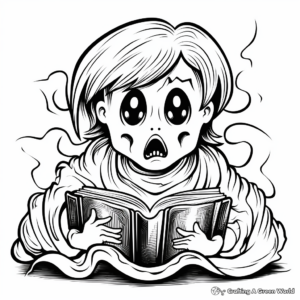 Frightening Ghost Coloring Pages 1