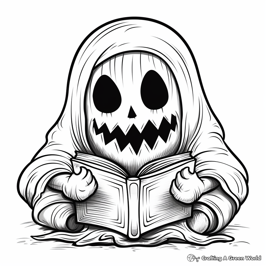 Frightening Ghost Coloring Pages 2