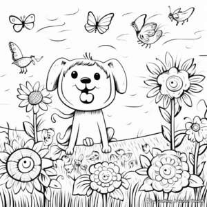 Frolicking Animals in Spring April Coloring Pages 3