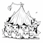 Fruit Bats in a Colony: Group Coloring Pages 2