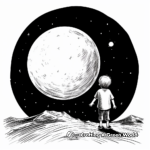 Full Moon and Aurora Coloring Pages 1