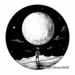 Full Moon and Aurora Coloring Pages 2