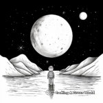 Full Moon and Aurora Coloring Pages 3