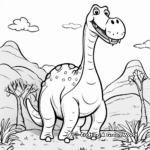 Fun and Friendly Brontosaurus Coloring Page 1