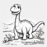 Fun and Friendly Brontosaurus Coloring Page 3