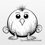 Fun and Playful Cartoon Kiwi Bird Coloring Pages 1