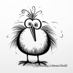 Fun and Playful Cartoon Kiwi Bird Coloring Pages 2