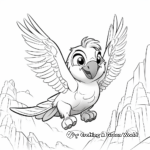 Fun and Playful Flying Macaw Coloring Pages 2