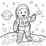 Fun Astronaut Catching Stars Coloring Pages 2