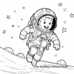 Fun Astronaut Catching Stars Coloring Pages 3