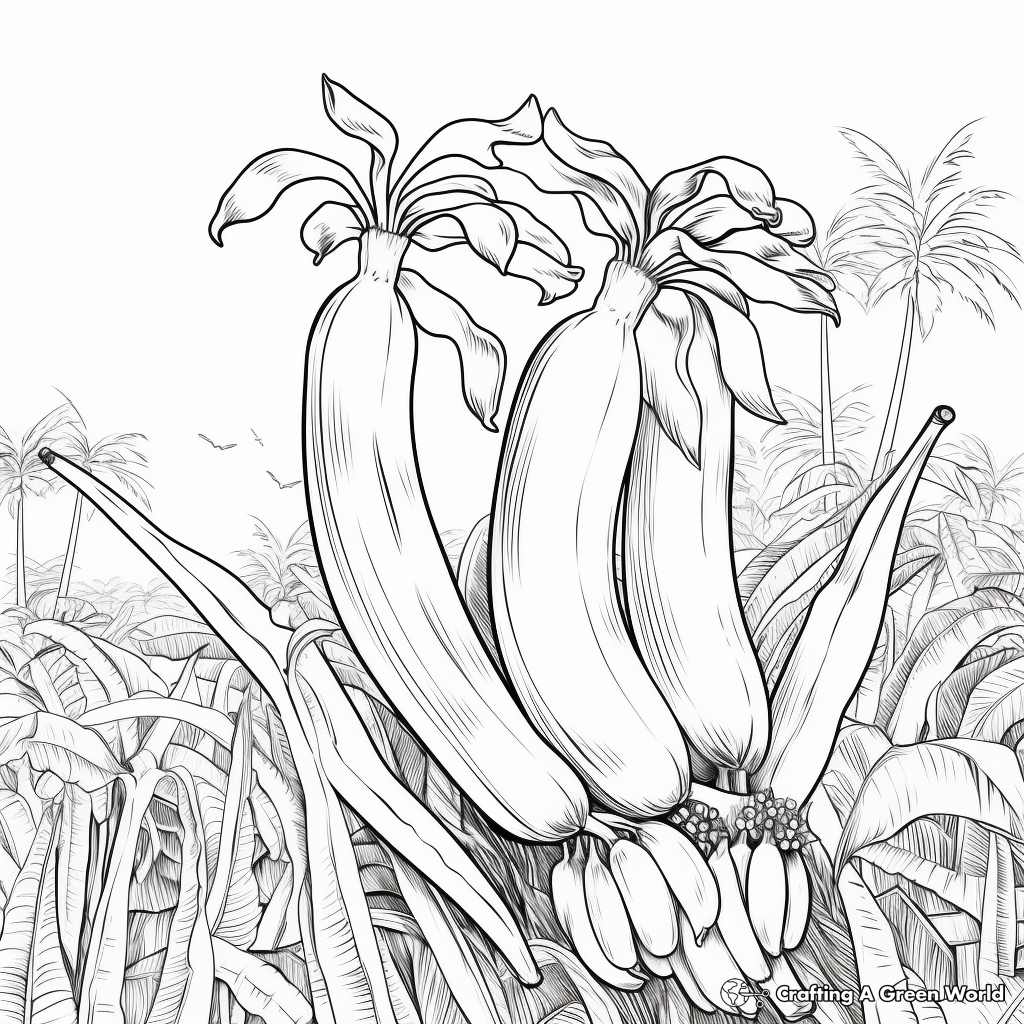 Fun 'B is for Banana' Tree Coloring Pages 4