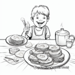 Fun Breakfast Coloring Pages: Pancakes, Bacon, and Eggs 1