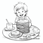 Fun Breakfast Coloring Pages: Pancakes, Bacon, and Eggs 3