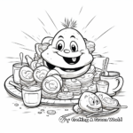 Fun Breakfast Coloring Pages: Pancakes, Bacon, and Eggs 4