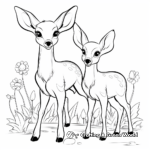 Fun Cartoon Buck and Doe Coloring Pages 3