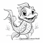 Fun Cartoon Dragon Fish Coloring Pages 2
