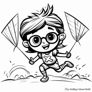 Fun Cartoon Kite Coloring Pages 2