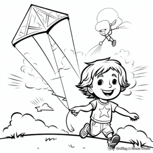 Fun Cartoon Kite Coloring Pages 4