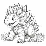 Fun Cartoon Stegosaurus Coloring Sheets for Kids 4