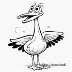 Fun Cartoon Stork Coloring Pages 1