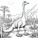 Fun Cartoon Therizinosaurus Coloring Pages for Kids 2