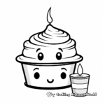 Fun Cupcake with Candle Coloring Pages 2