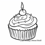 Fun Cupcake with Candle Coloring Pages 3