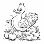 Fun Dodo Bird with Fruits Coloring Pages for Kids 1