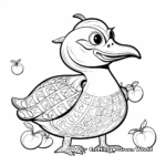 Fun Dodo Bird with Fruits Coloring Pages for Kids 2