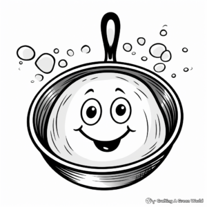 Fun Egg in a Frying Pan Coloring Pages 2