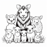 Fun Farm Animal Families Coloring Pages 1