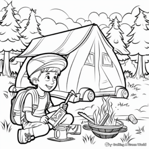 Fun-Filled Camping Trip Coloring Pages for Summer Bucket List 1