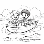 Divertidas páginas infantiles para colorear de Aventuras en barca de remos 2