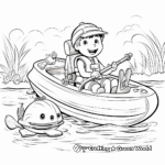 Divertidas páginas infantiles para colorear de Aventuras en barca de remos 4
