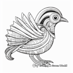 Fun Green Pheasant Coloring Pages for Kids 2