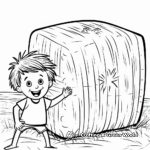 Fun Hay Bale Coloring Pages for Kids 1