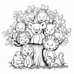 Fun-loving Animals Celebrate Arbor Day Coloring Pages 1