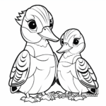 Fun Male and Female Woodpecker Coloring Pages 3