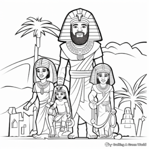 Fun Moses and Pharaoh Coloring Pages 1