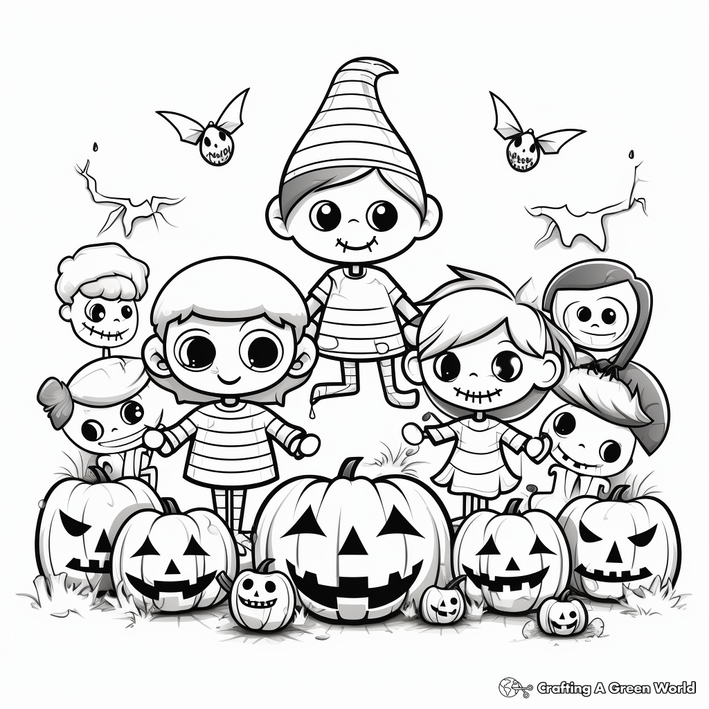 Fun October Halloween Party Coloring Pages 1