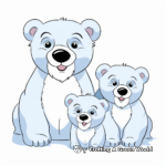 Fun Polar Bear Family Coloring Pages 2