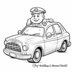 Fun Police Officer and Car Coloring Pages 4
