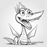 Fun Pterodactyl Head Coloring Pages for Children 1