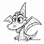 Fun Pterodactyl Head Coloring Pages for Children 4