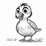 Fun Quail Eating Seeds Coloring Page 1