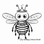 Fun Queen Bee and Her Drones Coloring Sheets 3