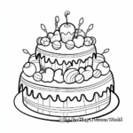 Fun Rainbow Cake Coloring Pages for Kids 1