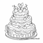 Fun Rainbow Cake Coloring Pages for Kids 2