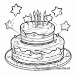 Fun Rainbow Cake Coloring Pages for Kids 3